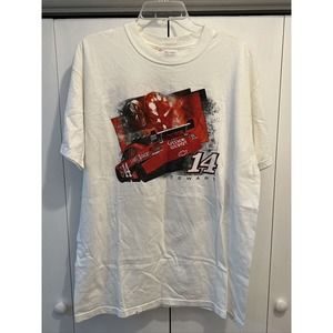 VTG Tony Stewart T-Shirt #14 Chase Authentic Stewart Haas Racing Sz L WHITE
